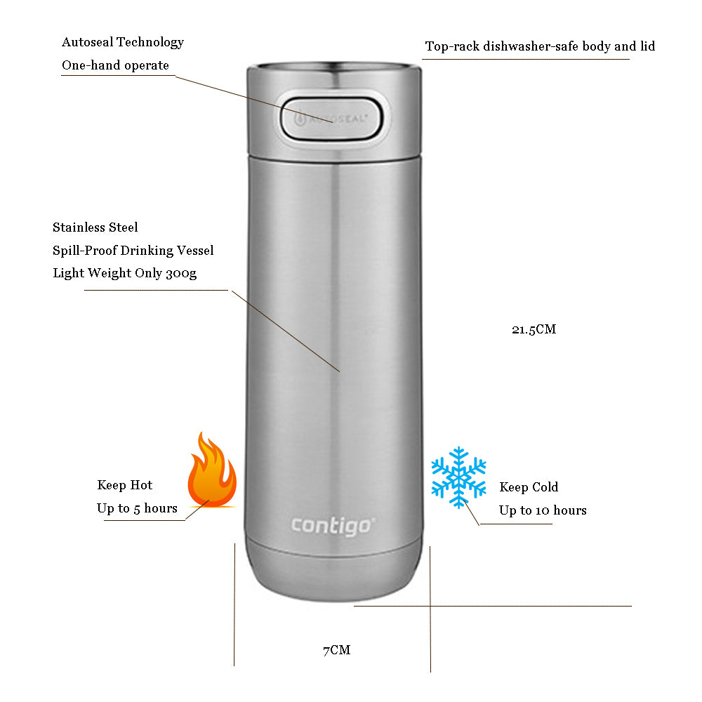 Contigo Luxe Stainless Steel Tumbler with Spill-Proof