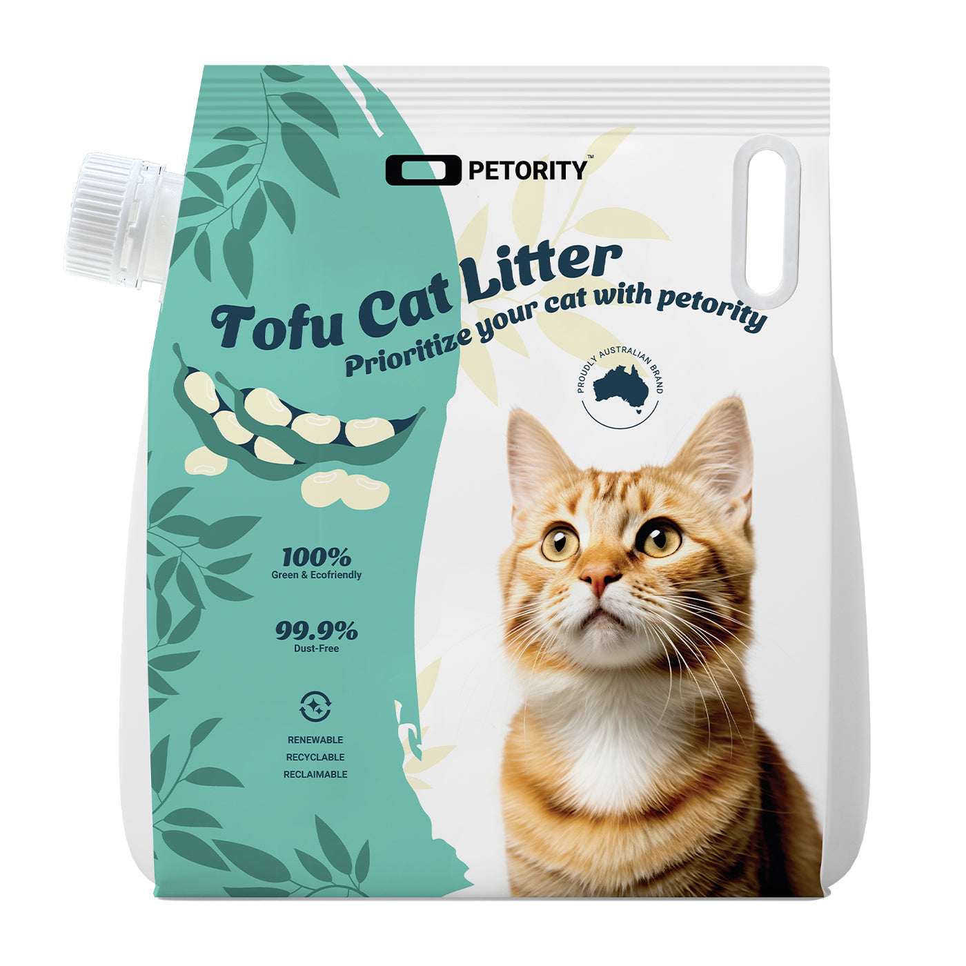 Petority 100% Tofu Cat Litter Clumping, 3KG-13.4KG, Flushable, Ultra Absorbent, Fast Drying, Water Soluble, Dust-Free, 100% Natural, Original Kitten Litter, Easy to Clean