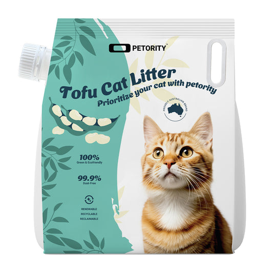Petority 100% Tofu Cat Litter Clumping, 3KG-13.4KG, Flushable, Ultra Absorbent, Fast Drying, Water Soluble, Dust-Free, 100% Natural, Original Kitten Litter, Easy to Clean