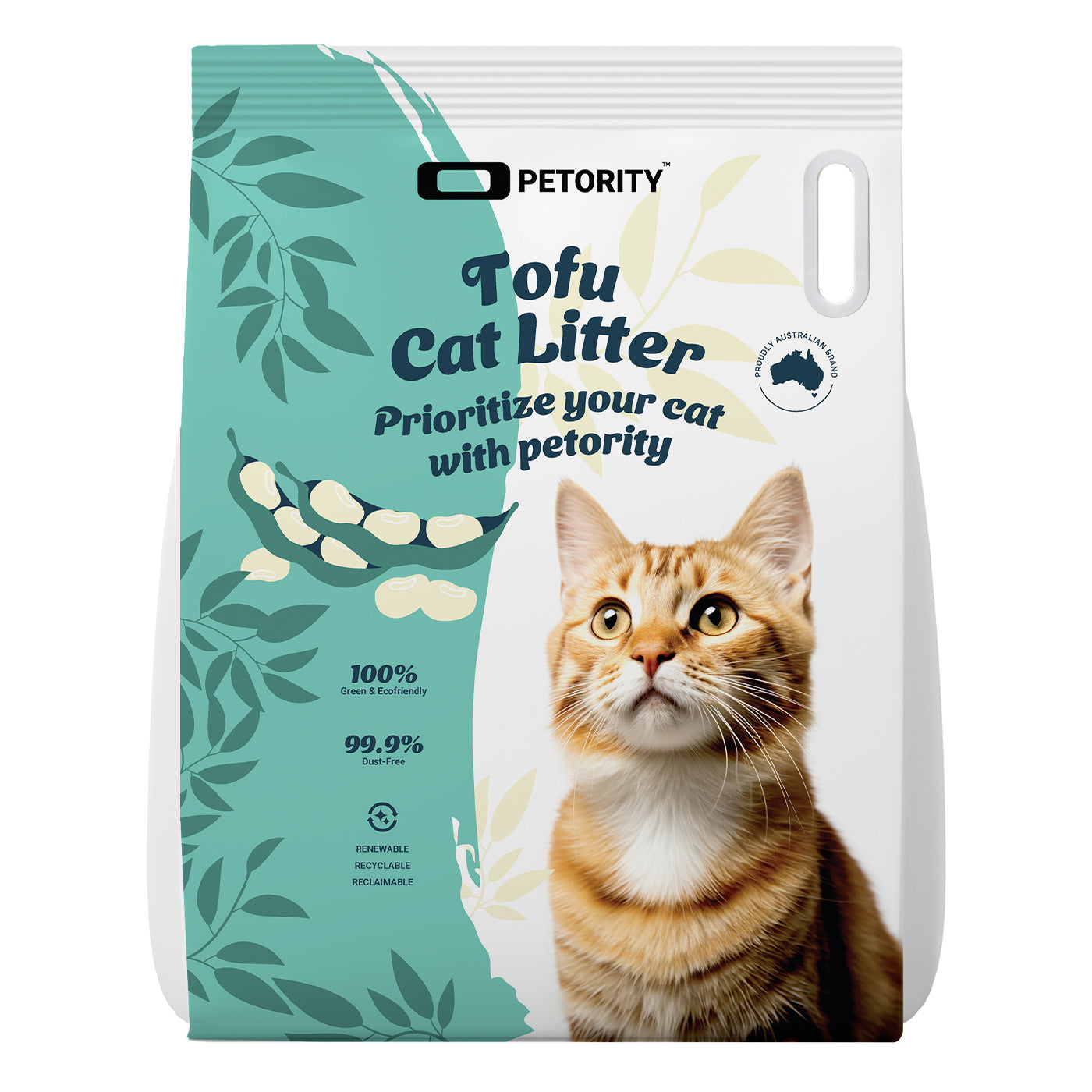 Petority 100% Tofu Cat Litter Clumping, 3KG-13.4KG, Flushable, Ultra Absorbent, Fast Drying, Water Soluble, Dust-Free, 100% Natural, Original Kitten Litter, Easy to Clean