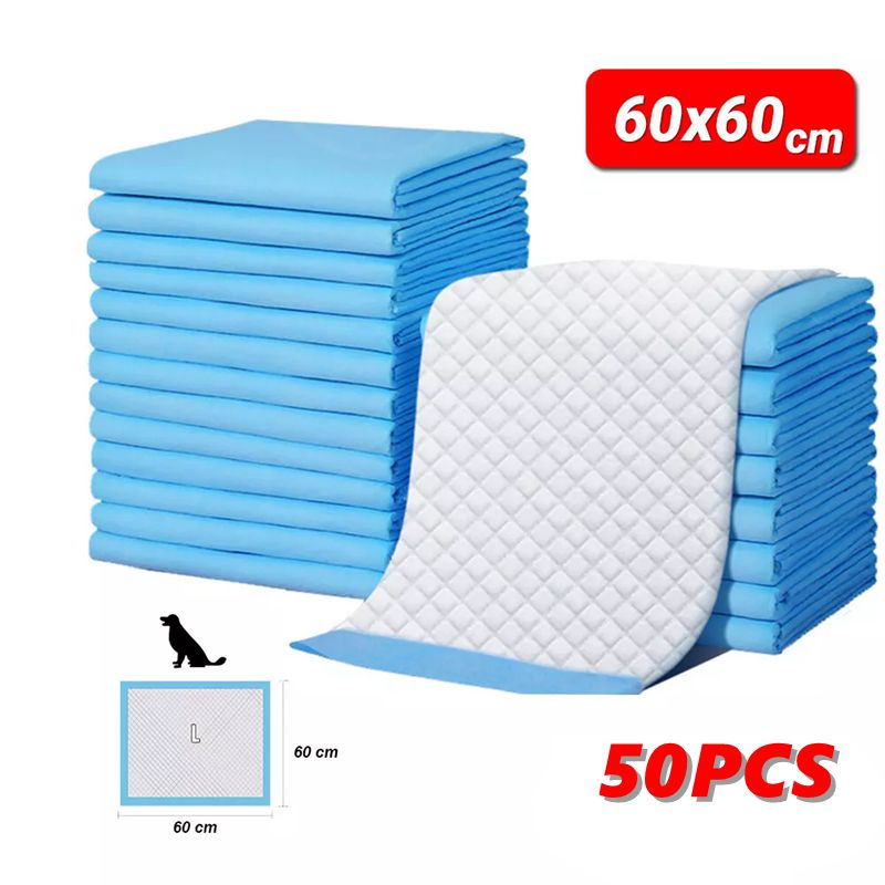 Petority Pet Training Disposable Dog Pee Pads,60x60cm, 6-Layer Leak-Proof and Ultra Absorbent Dog Pee Pads,Fast Drying Pee Mats for Puppies Dogs Cats Rabbits Pets,50-200PCS