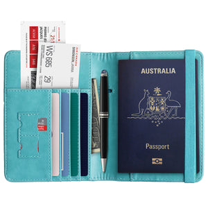 Travel Passport Holder Wallet Holder RFID Blocking ID Card Case Cover Slim PU Leather