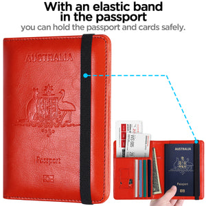 Travel Passport Holder Wallet Holder RFID Blocking ID Card Case Cover Slim PU Leather