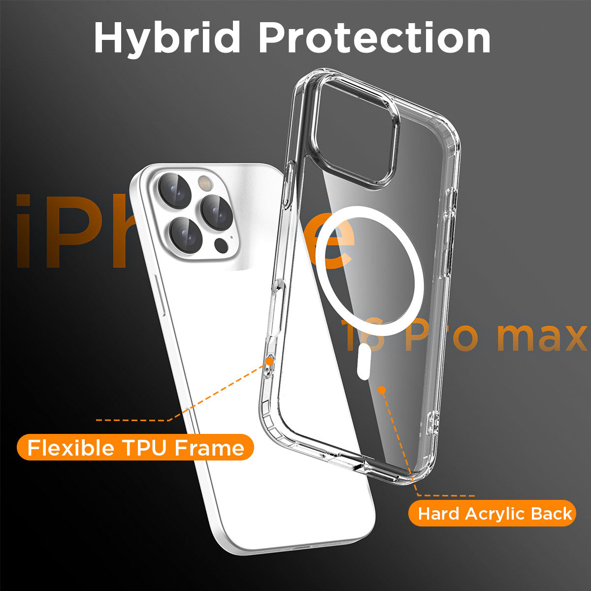 Case For iPhone 16 Pro Max/iPhone 16 Pro/iPhone 16 Plus/iPhone 16 Cover Shockproof Cover Ultra Thin Clear With Magnetic Magsafe
