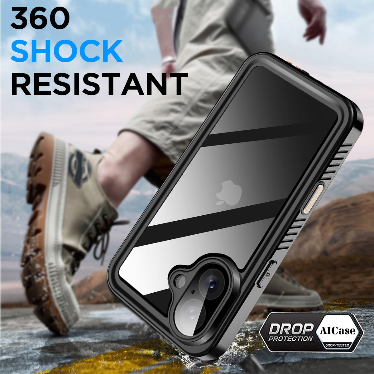 For iPhone 16 Waterproof Case/For iPhone 16 Plus Case Waterproof Shockproof CaseHeavy Duty Full Cover