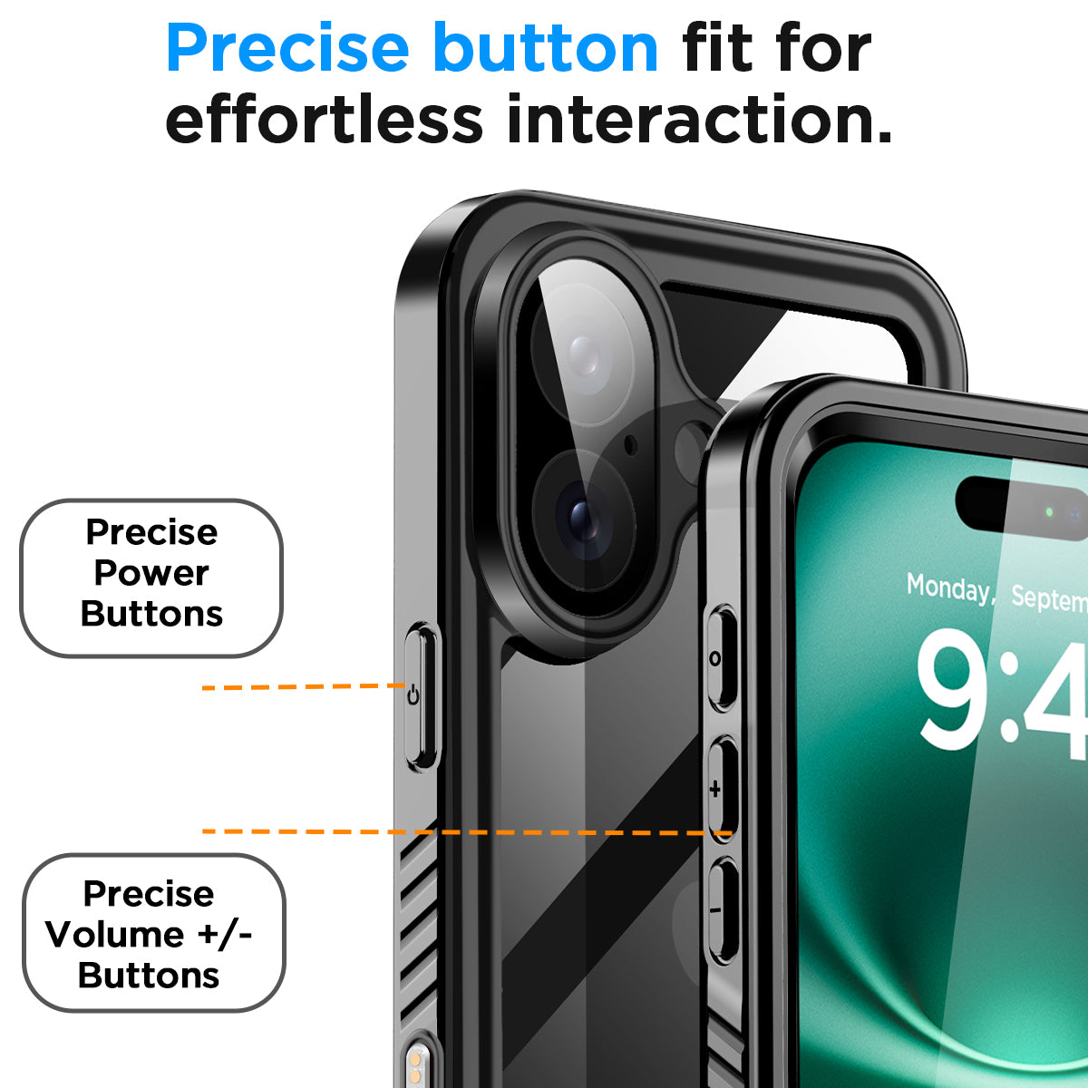 For iPhone 16 Waterproof Case/For iPhone 16 Plus Case Waterproof Shockproof CaseHeavy Duty Full Cover