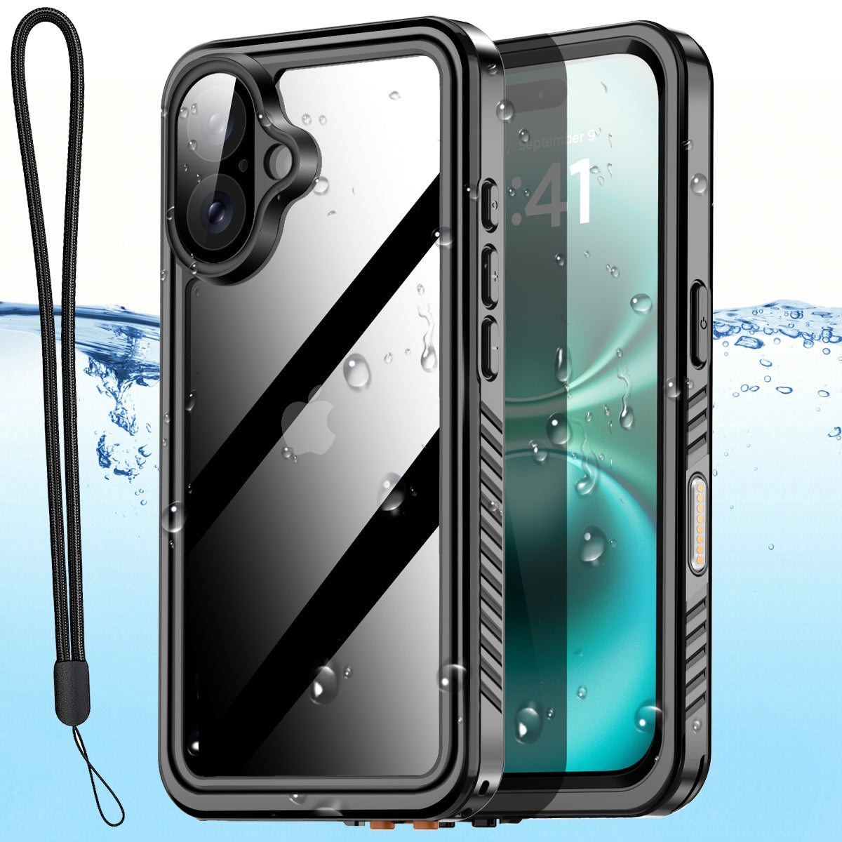 For iPhone 16 Waterproof Case/For iPhone 16 Plus Case Waterproof Shockproof CaseHeavy Duty Full Cover