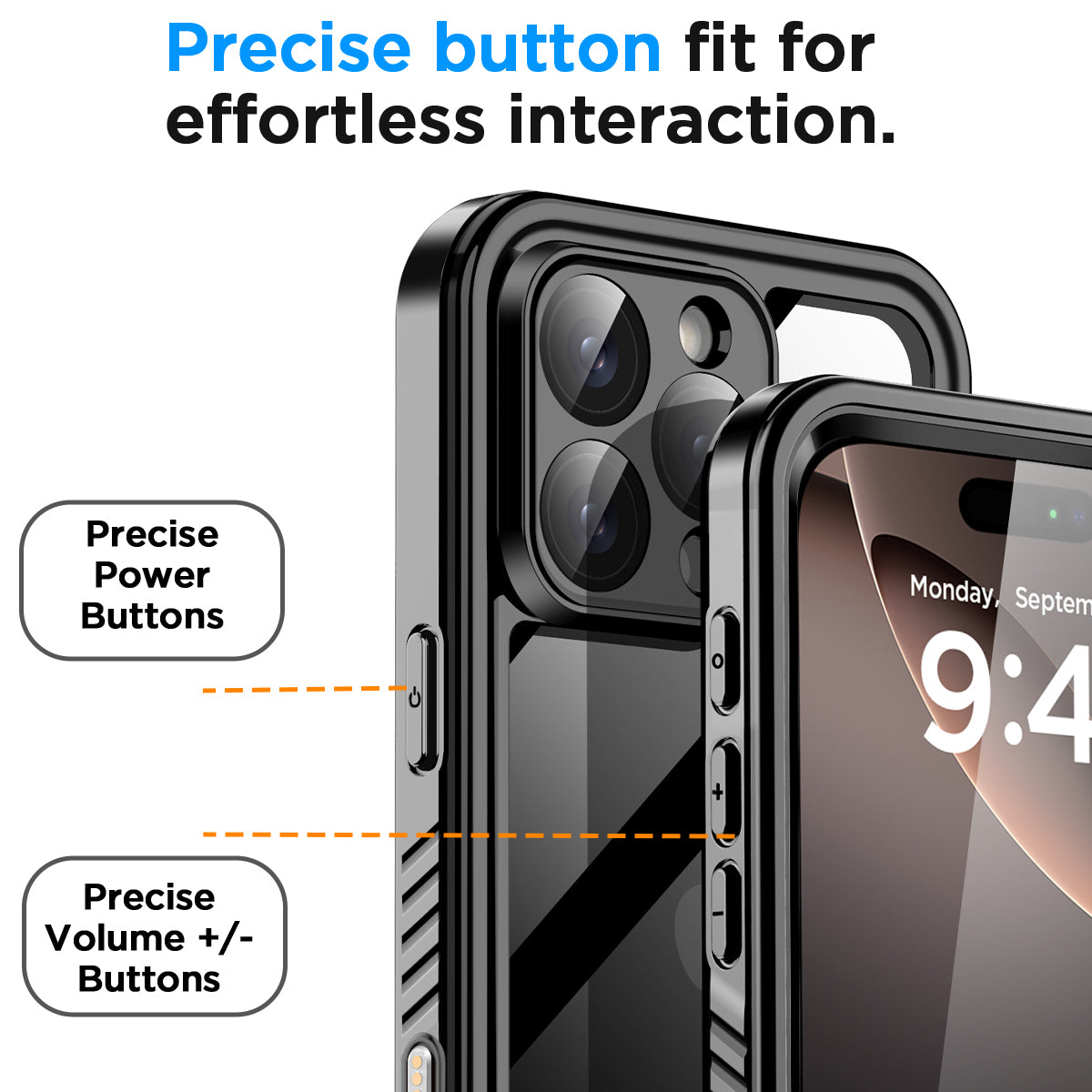 For iPhone 16 Pro Max Case waterproof ,for iPhone 16 Pro Case Waterproof Shockproof Case Waterproof Heavy Duty Full Cover