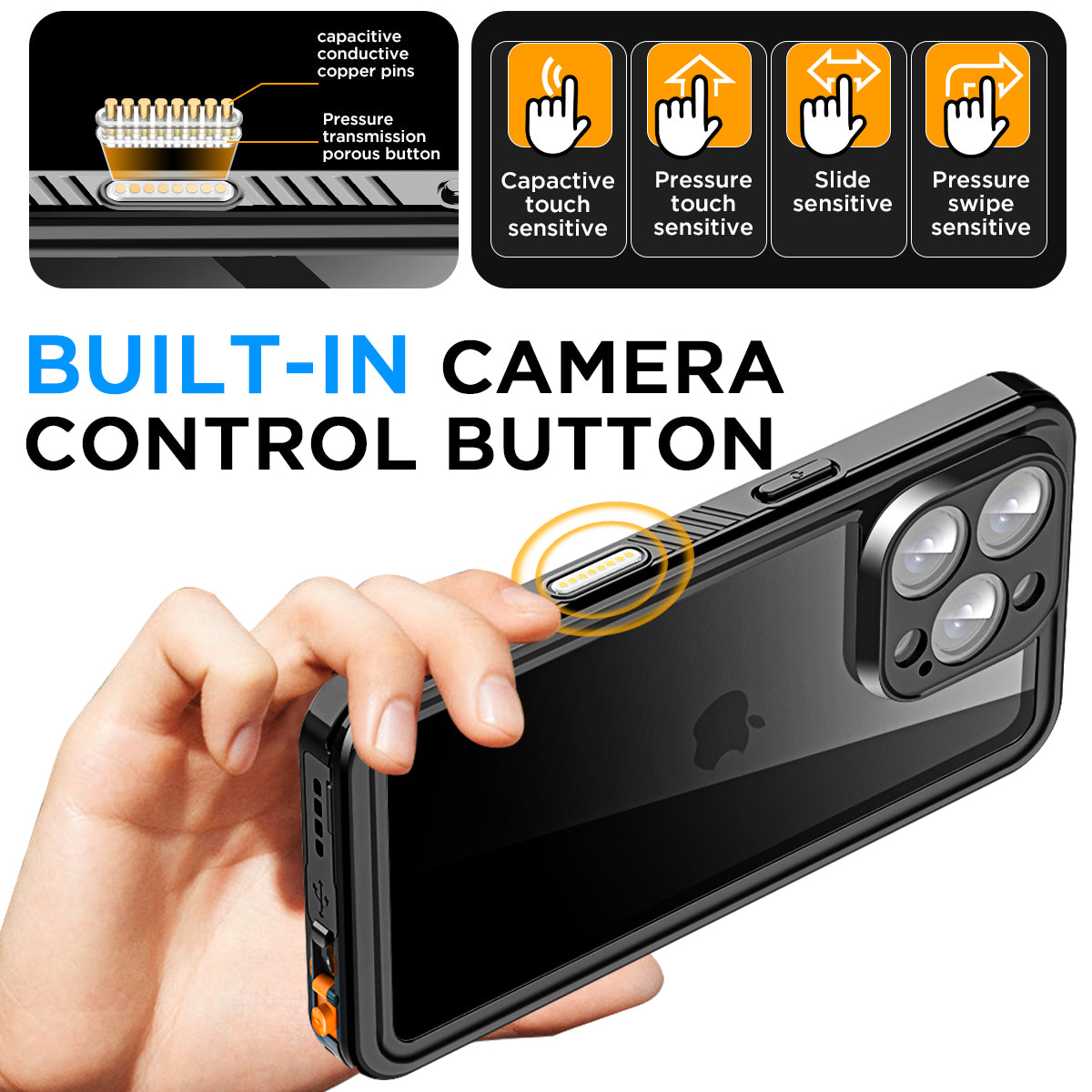 For iPhone 16 Pro Max Case waterproof ,for iPhone 16 Pro Case Waterproof Shockproof Case Waterproof Heavy Duty Full Cover