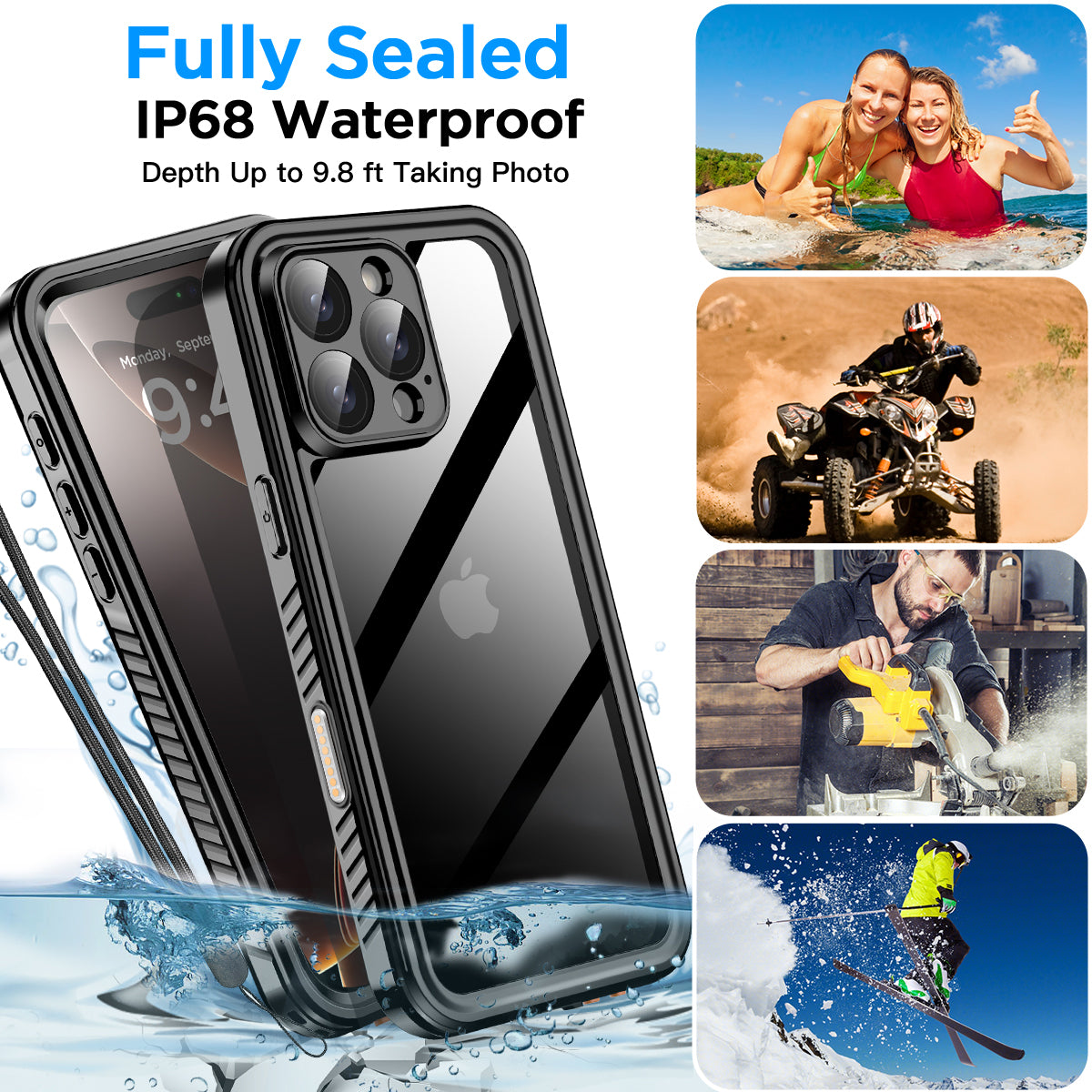 For iPhone 16 Pro Max Case waterproof ,for iPhone 16 Pro Case Waterproof Shockproof Case Waterproof Heavy Duty Full Cover