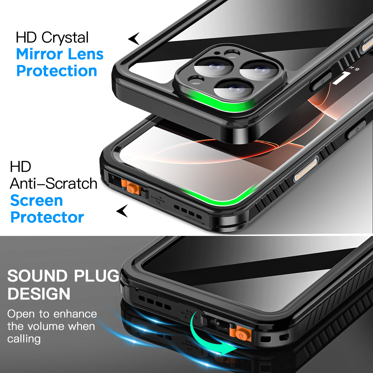 For iPhone 16 Pro Max Case waterproof ,for iPhone 16 Pro Case Waterproof Shockproof Case Waterproof Heavy Duty Full Cover