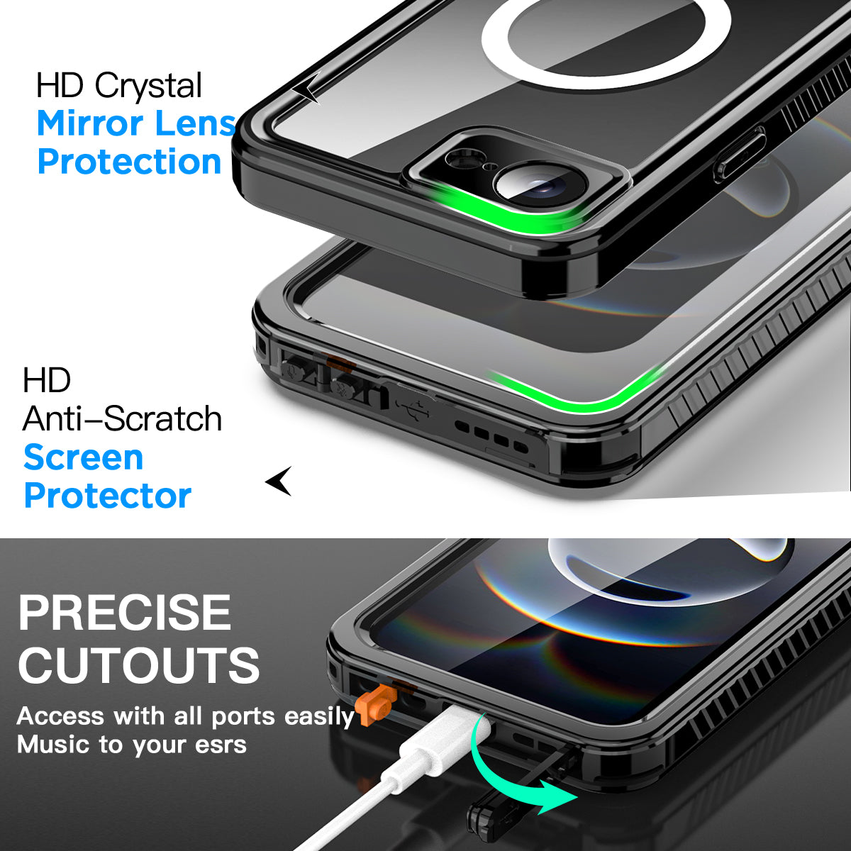 iPhone 16e Case Waterproof MagSafe Shockproof 360 Full Cover