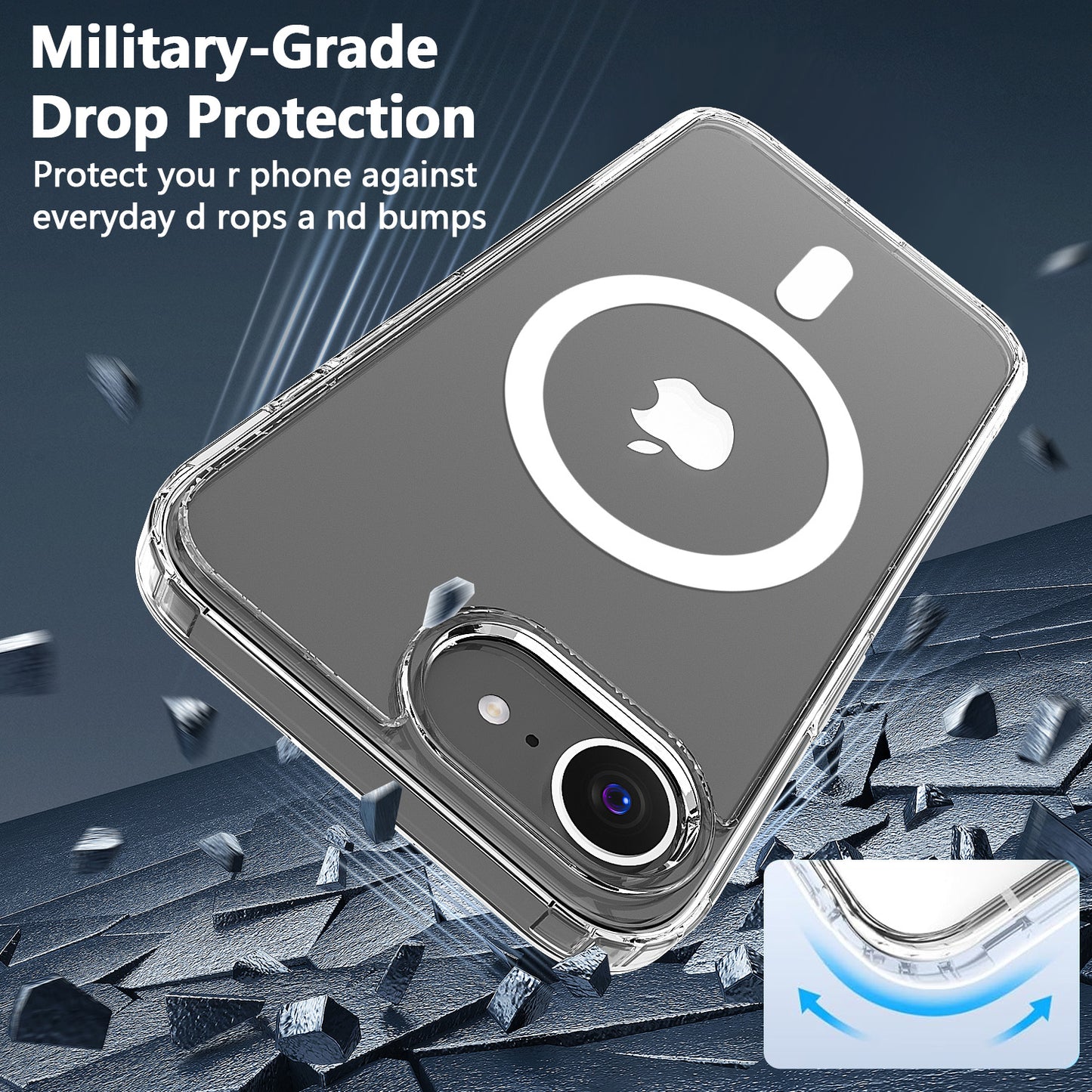 Case For Apple iPhone 16e Cover Shockproof Cover Ultra Thin Clear With Magnetic Magsafe