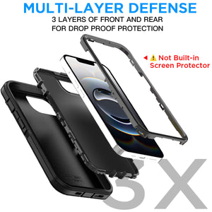 For Apple iPhone 16e Case Defender 3-Layer Shockproof Cover