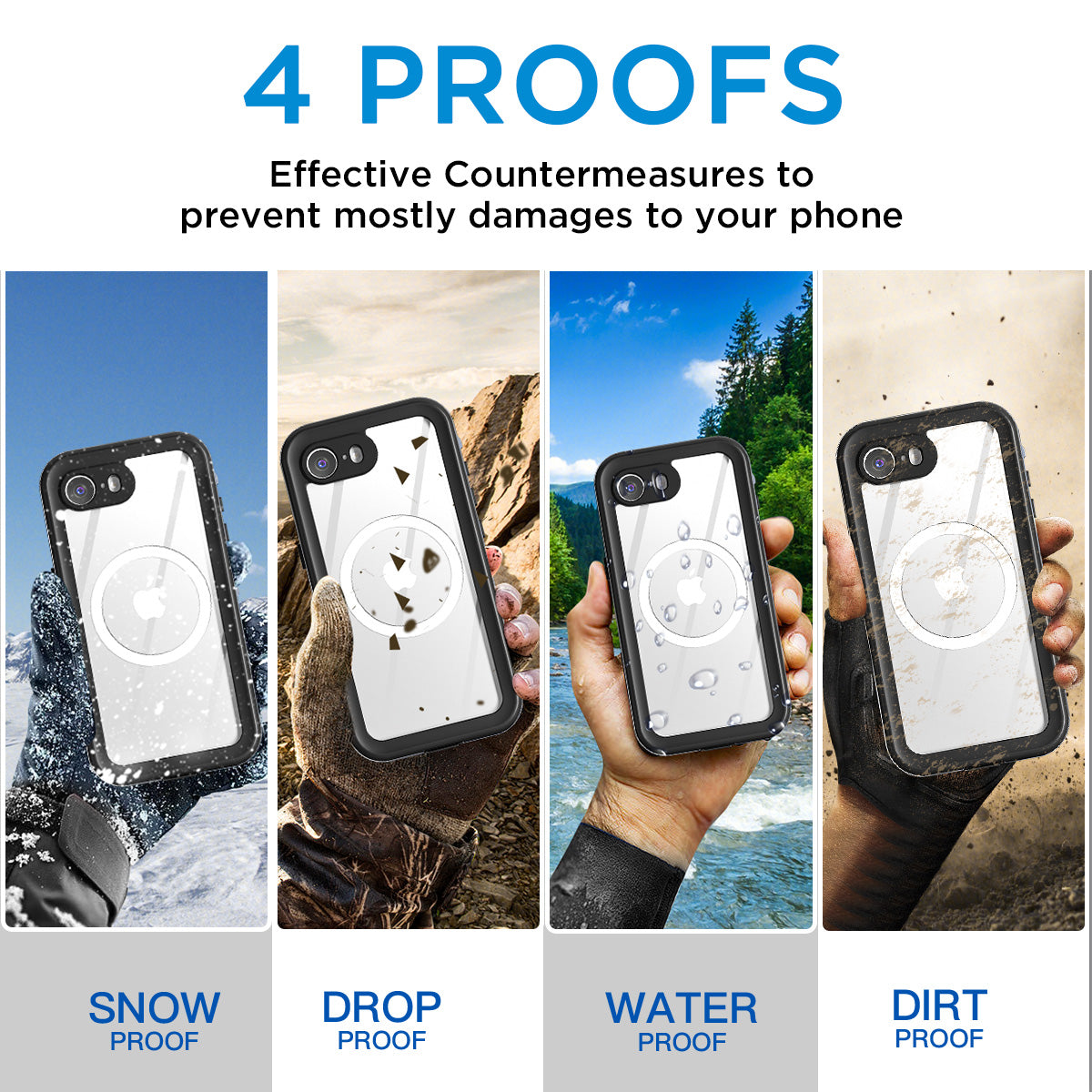 iPhone 16e Waterproof Case Shockproof Heavy Duty Military Rugged Cover