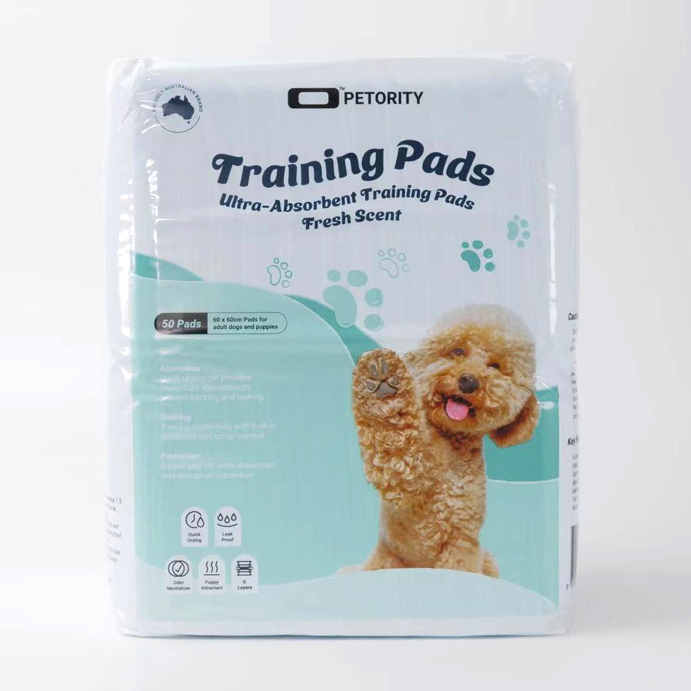 Petority Pet Training Disposable Dog Pee Pads,60x60cm, 6-Layer Leak-Proof and Ultra Absorbent Dog Pee Pads,Fast Drying Pee Mats for Puppies Dogs Cats Rabbits Pets,50-200PCS