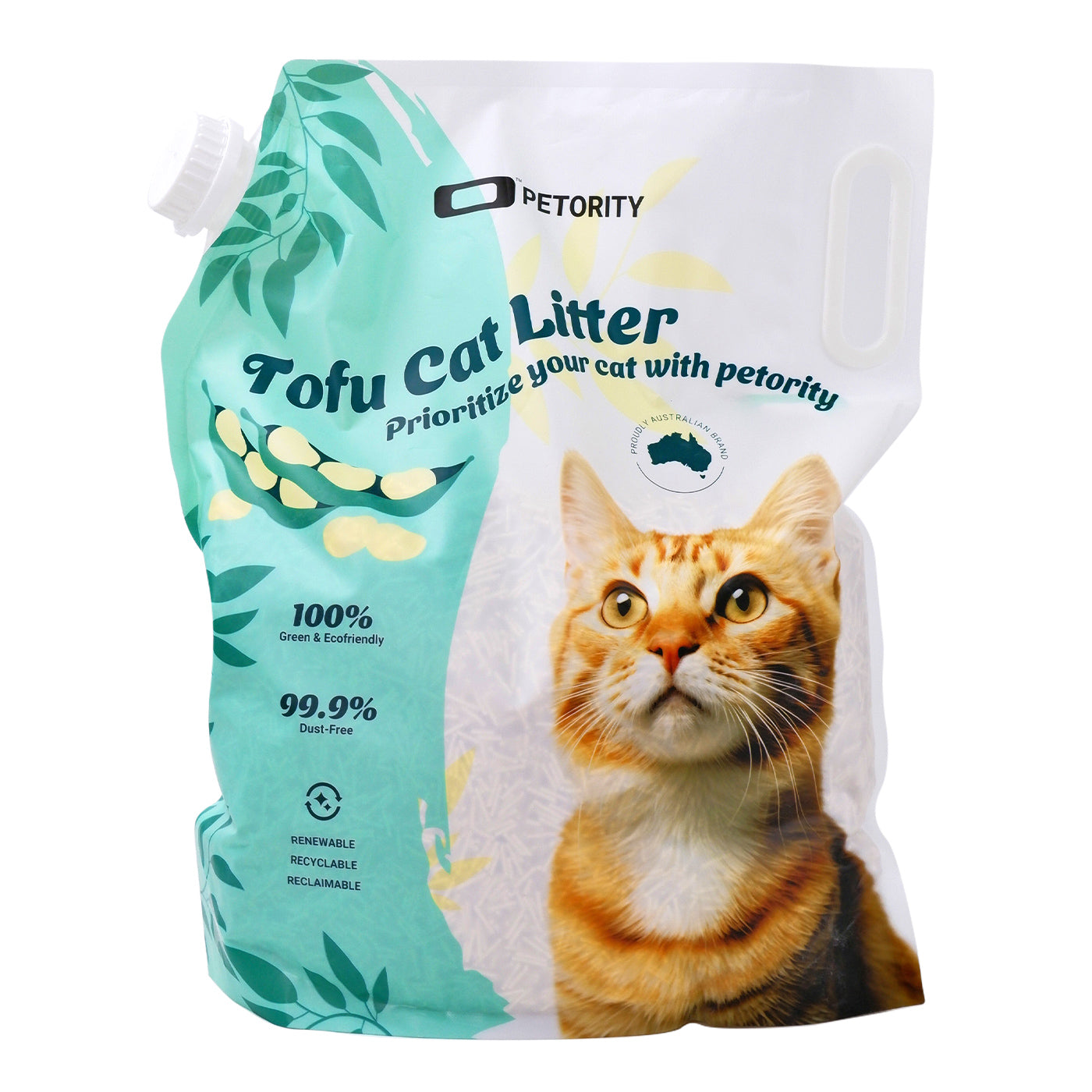 Petority 100% Tofu Cat Litter Clumping, 3KG-13.4KG, Flushable, Ultra Absorbent, Fast Drying, Water Soluble, Dust-Free, 100% Natural, Original Kitten Litter, Easy to Clean