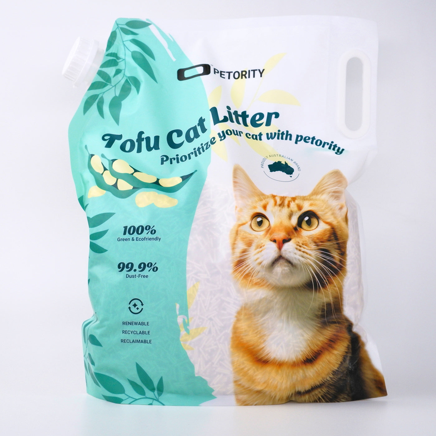 Petority 100% Tofu Cat Litter Clumping, 3KG-13.4KG, Flushable, Ultra Absorbent, Fast Drying, Water Soluble, Dust-Free, 100% Natural, Original Kitten Litter, Easy to Clean