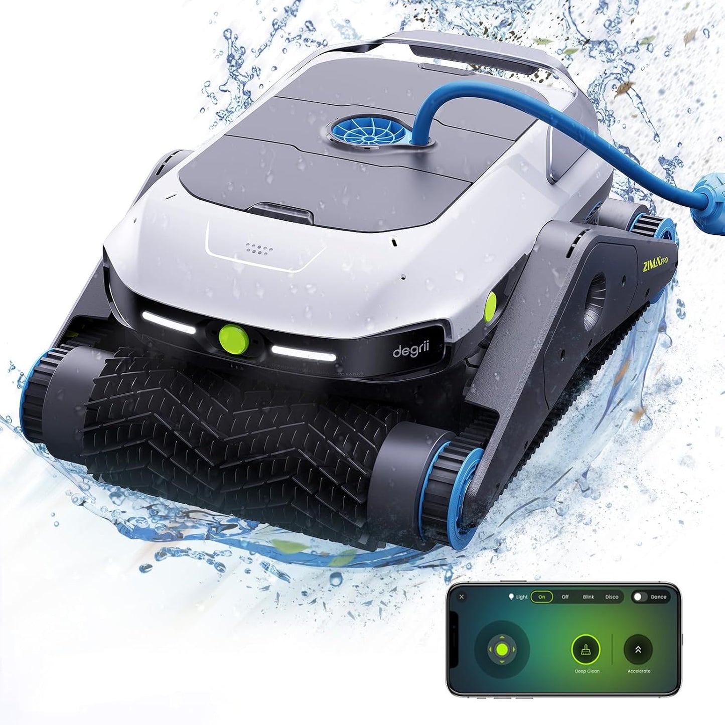 Degrii Zima Pro Cordless Robotic Pool Vacuum Cleaner with Ultrasonic Navigation,Lasts up to 210 Mins,Smart APP Control, 4 Cleaning Modes