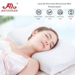 Aeromax Contour Memory Foam Pillow Neck Support Sleeping Pillows Height Adjustable