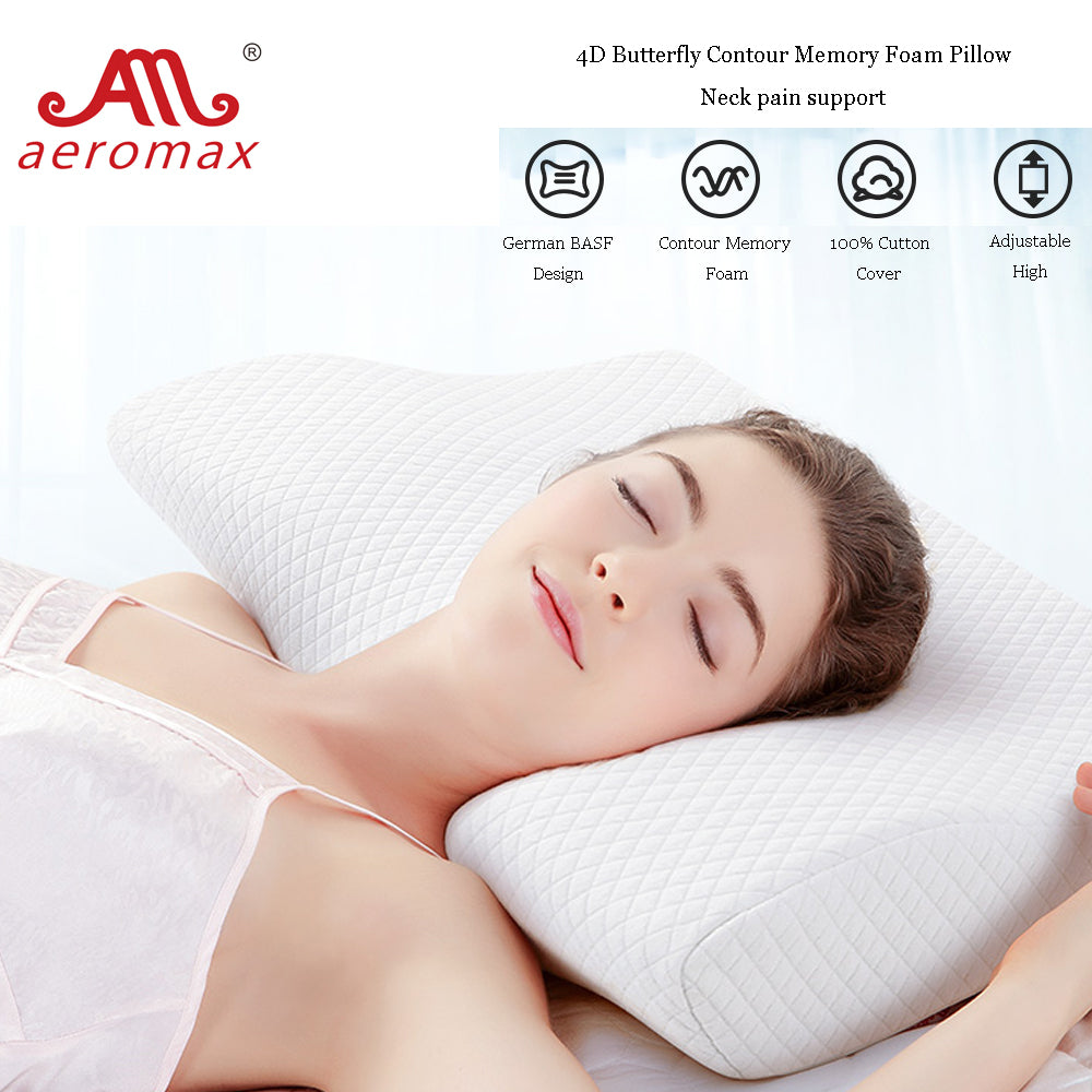 Aeromax Luxury Queen Size Contour Memory Foam Pillow Neck Support Sleeping Pillows Ergonomic
