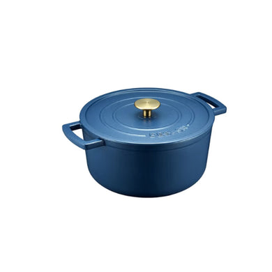 Deslon Blue Enamel Cast Iron Casserole Cooking Stew Deep Pot with Lid 21 CM