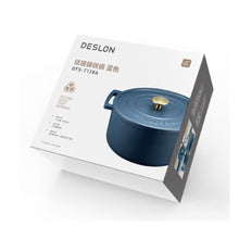 Deslon Blue Enamel Cast Iron Casserole Cooking Stew Deep Pot with Lid 21 CM