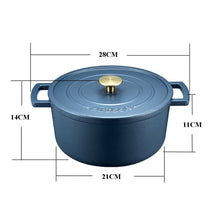 Deslon Blue Enamel Cast Iron Casserole Cooking Stew Deep Pot with Lid 21 CM