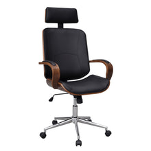 Artificial Leather Office Chair Adjustable Swivel Bentwood with Headrest Armchair