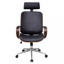 Artificial Leather Office Chair Adjustable Swivel Bentwood with Headrest Armchair