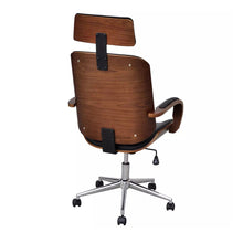 Artificial Leather Office Chair Adjustable Swivel Bentwood with Headrest Armchair