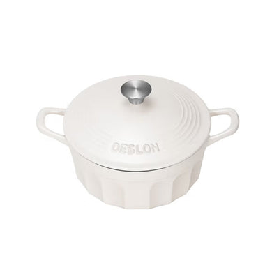 DESLON white Enamel Cast Iron Casserole Cooking Stew Pot 4.2 L 24CM x 18.3CM