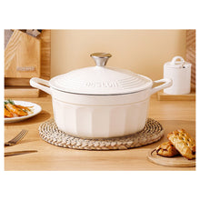 DESLON white Enamel Cast Iron Casserole Cooking Stew Pot 4.2 L 24CM x 18.3CM