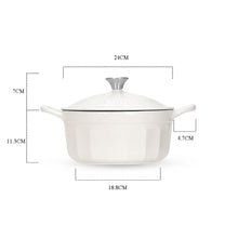 DESLON white Enamel Cast Iron Casserole Cooking Stew Pot 4.2 L 24CM x 18.3CM