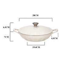 DESLON white Enamel Cast Iron Casserole Cooking Stew Pot 4 L 28CM x 13.3CM