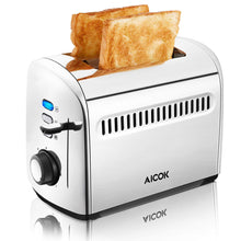 Aicok 2 Slice Automatic Toaster Stainless Steel Extra Wide Slots 950W