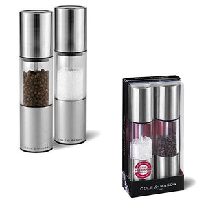 COLE & MASON OSLO SALT + PEPPER SET STAINLESS STEEL