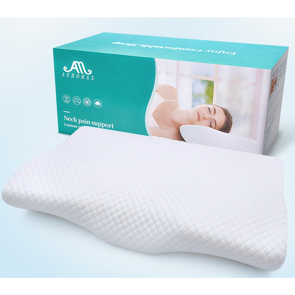Aeromax Luxury Queen Size Contour Memory Foam Pillow Neck Support Sleeping Pillows Ergonomic