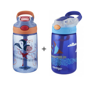 2 x Contigo Kids Gizmo Flip 'Autospout' Straw Bottle 420ml Summer Holiday