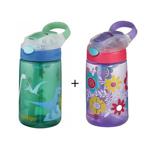 2 x Contigo Kids Gizmo Flip 'Autospout' Straw Bottle 420ml Summer Holiday