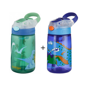 2 x Contigo Kids Gizmo Flip 'Autospout' Straw Bottle 420ml Summer Holiday