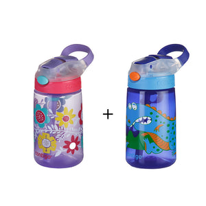 2 x Contigo Kids Gizmo Flip 'Autospout' Straw Bottle 420ml Summer Holiday