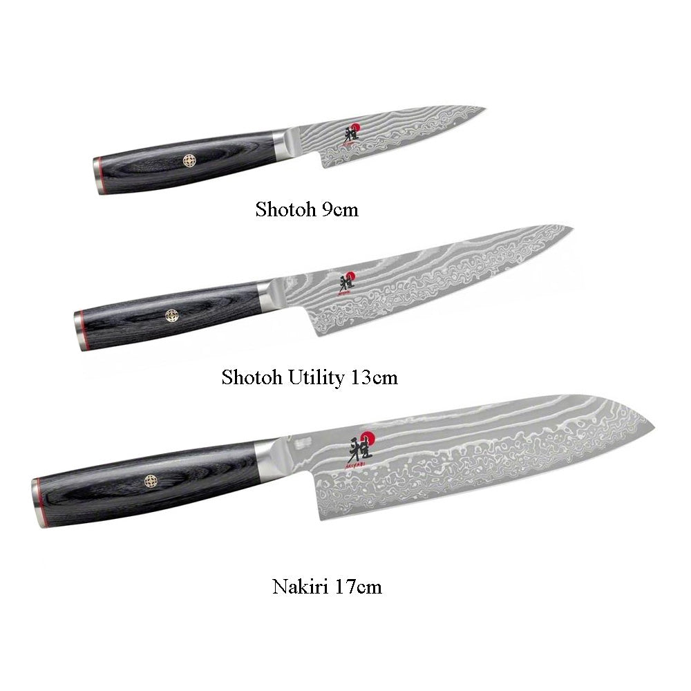 MIYABI Special edition 5000FCD Japanese knife 3pcs Set Japanese knife