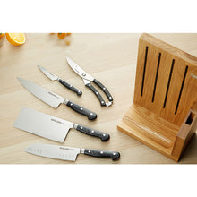 Deslon Premium 6 pieces Stainless steel knife block set Oak Wood Stand