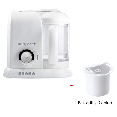 Beaba Babycook Solo White/Silver & Pasta-Rice Cooker Bundle Deal