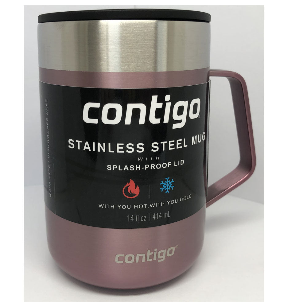 Contigo Streeterville Stainless Steel Mug with Splash-Proof Lid and Handle  Black, 14 fl oz. 