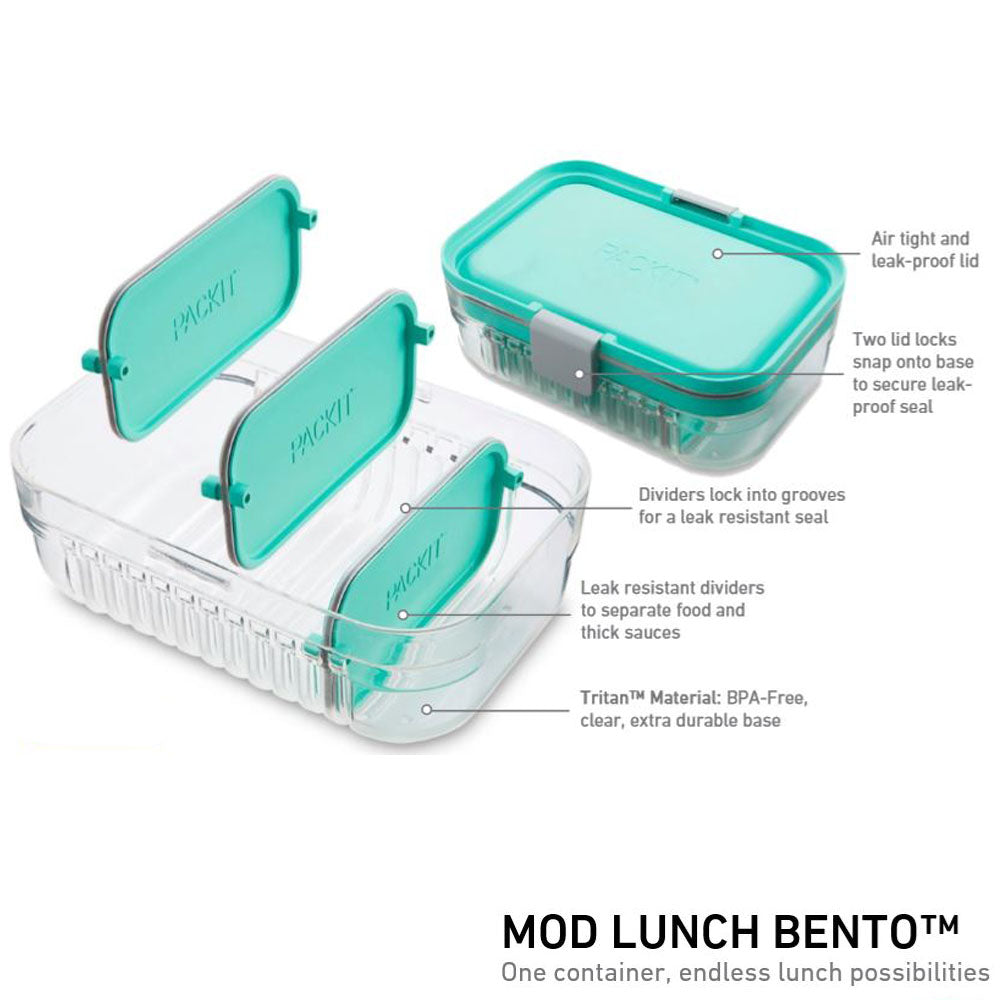 PackIt Mod Bento Lunch Box - Steel Grey & Mint