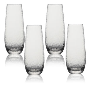 ECOLOGY GLACIER STEMLESS CHAMPAGNE FLUTE 220ML SET OF 4 Soda Lime Glass