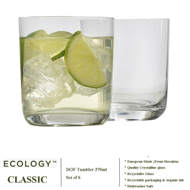 Ecology Classic DOF Tumbler 370ml crystalling glass Cup Set of 6