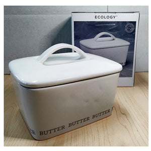 ECOLOGY EC15927 Abode Butter Dish & Lid 14.5CM x 12CM x10CM White